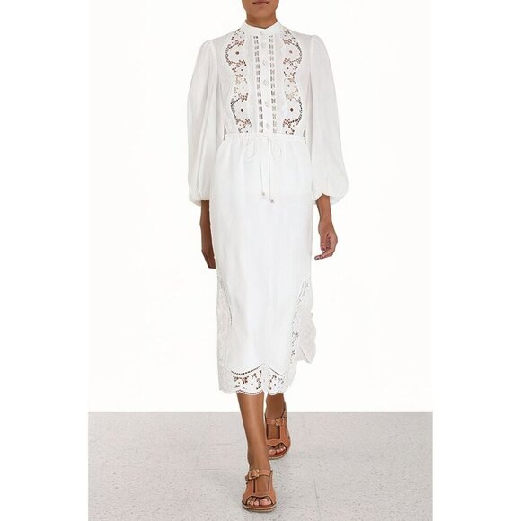 Zimmermann Halcyon Broderie Shirt White US 8 - Picture 1 of 15